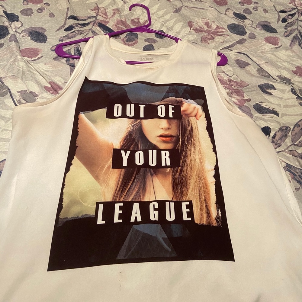 Out of your league graphic tank top